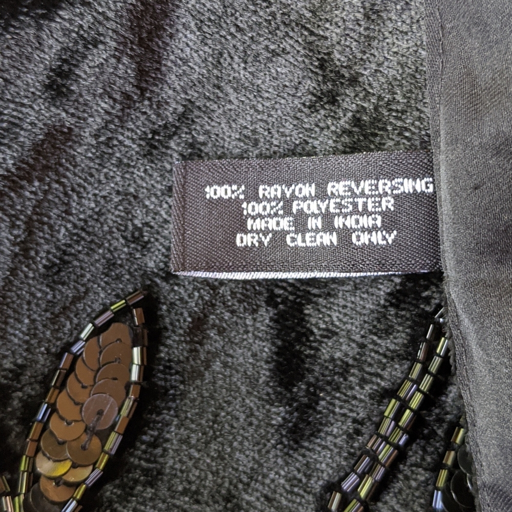 Kenneth Cole Black Velvet Scarf - Picture 4 of 7